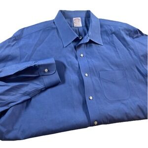 Brooks Brothers Shirt Mens 17.5 34 Madison‎ Non Iron Supima Cotton Dress Classic